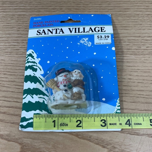 1992 Fabri-Centers of America Christmas Gnome Elf & Snowman Santa Village #26384 - Picture 5 of 6